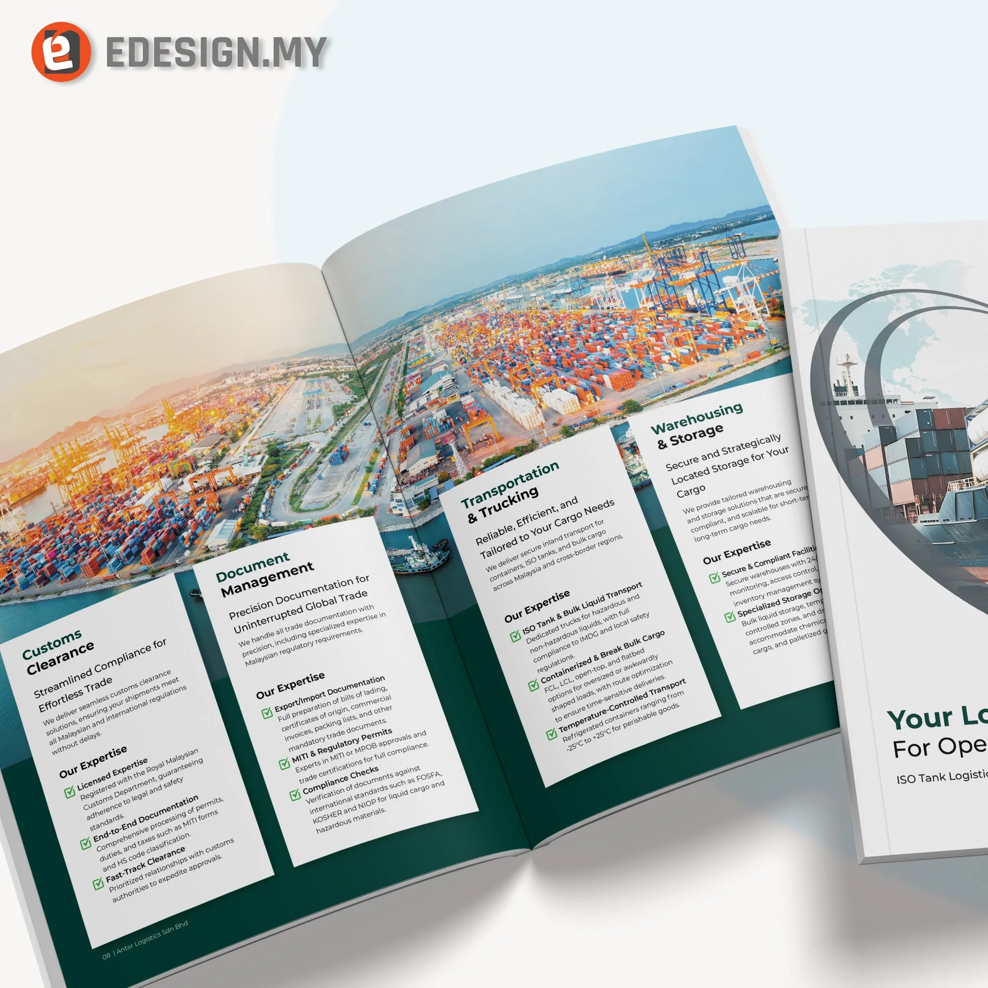 Antar Logistics company profile spread